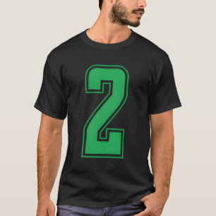 Grüne Nummer 2 Junior Sport Junior Sport gezählt U T-Shirt