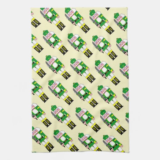Grüne Nutcrackers Weihnachten Geschirrtuch (Vertikal)