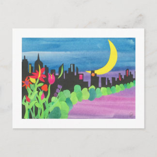 Grüne NYC am Abend II 07-09 Postkarte