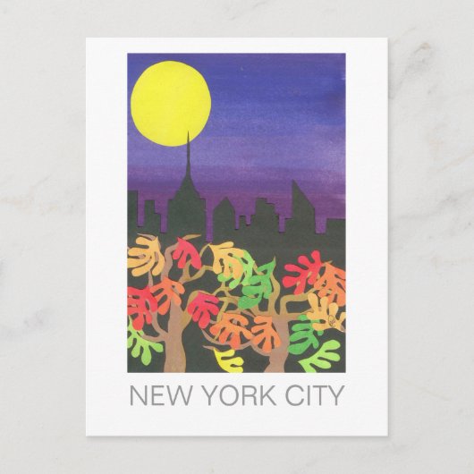 Grüne NYC am Abend im Herbst Postkarte (Vorderseite)