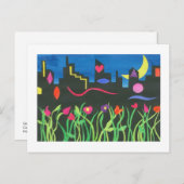 Grüne NYC in der Nacht Postkarte (Vorne/Hinten)