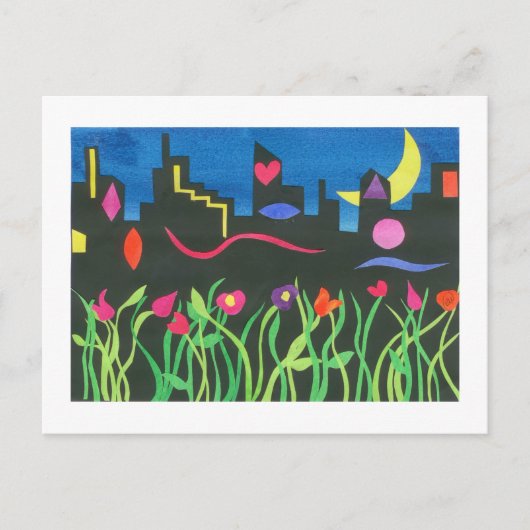 Grüne NYC in der Nacht Postkarte (Vorderseite)