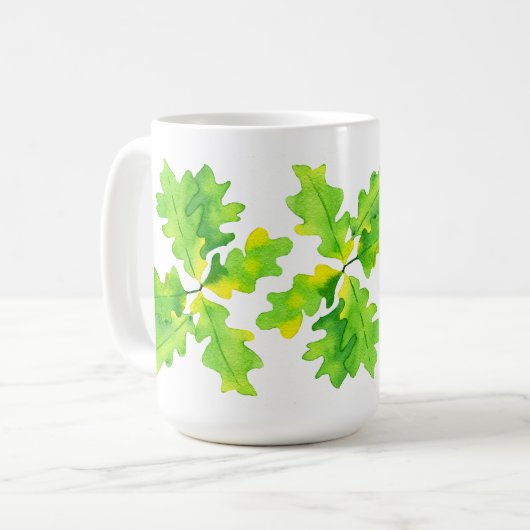 Grüne Oak-Blätter Kaffeetasse (Vorderseite Links)
