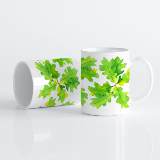 Grüne Oak-Blätter Kaffeetasse