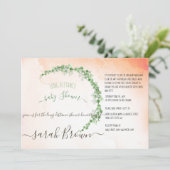 GRÜNE & OARNGE FOLIAGE LANGE ENTFERNUNG BABY DUSCH EINLADUNG (Stehend Vorderseite)