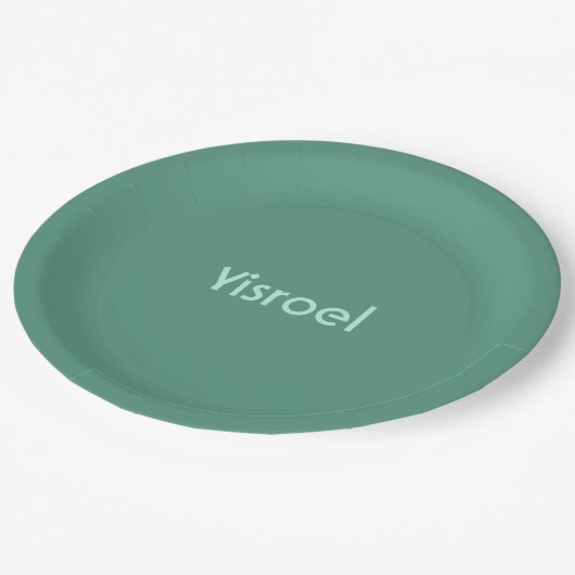 Grüne Oberschenkelplatte Pappteller (Schrägansicht)