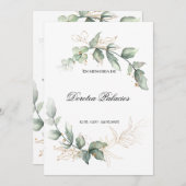 Grüne obituäre spanische Einladung (Vorne/Hinten)