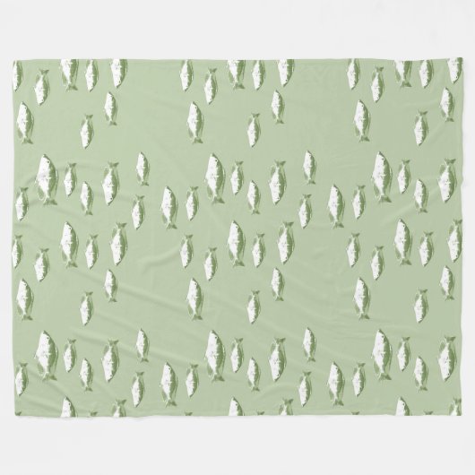 Grüne Ochsenfische Fleecedecke (Vorderseite (Horizontal))