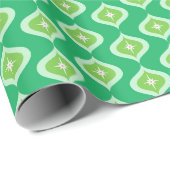 Grüne Ogee Weihnachten Mitte des Jahrhunderts Geschenkpapier (Rolleneckpunkt)