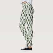 Grüne Ogees auf Schwarz Leggings (Links)