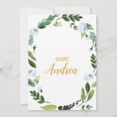 Grüne Oh Boy Baby Dusche Einladung Gold (Rückseite)