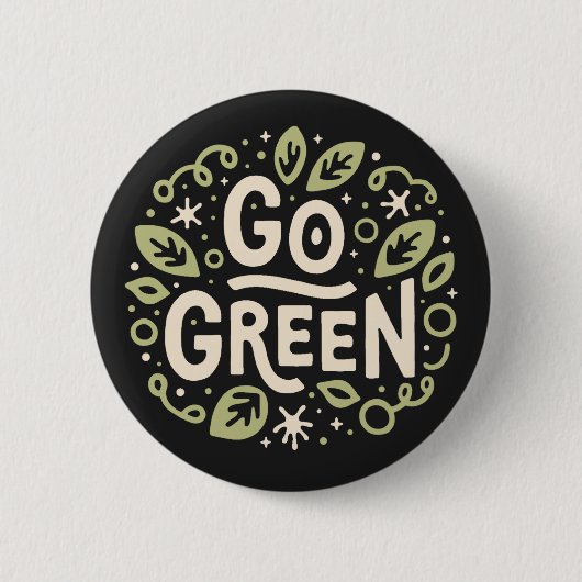Grüne ökologische Ästhetik Button (Vorderseite)