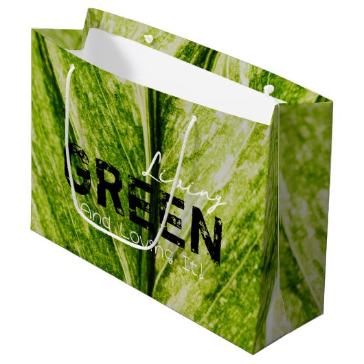 Grüne Ökologische große Geschenktasche Große Geschenktüte (Vorderseite Schrägansicht)