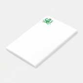 Grüne Oktopie Post-it Klebezettel (angewinkelt)