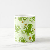 Grüne Oktopoden mit Blume Kaffeetasse (Mittel)