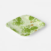 Grüne Oktopoden mit Blume Pappteller (Gewinkelt)