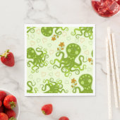 Grüne Oktopoden mit Blume Serviette (Beispiel)