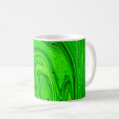 Grüne Ölfarbe abstrakt. Ölfarbe Kaffeetasse (VorderseiteRechts)