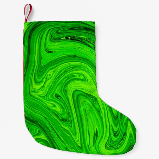 Grüne Ölfarbe abstrakt. Ölfarbe Kleiner Weihnachtsstrumpf (Vorderseite)
