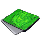 Grüne Ölfarbe abstrakt. Ölfarbe Laptopschutzhülle (Vorne Knopf)