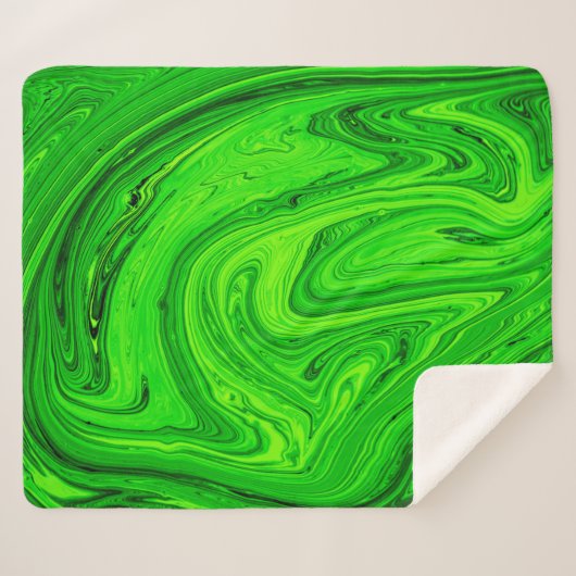 Grüne Ölfarbe abstrakt. Ölfarbe Sherpadecke (Vorderseite (Horizontal))