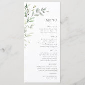 Grüne Olive Botanisches Hochzeitsmenü Programm (Vorderseite)