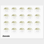Grüne Olive Branch Classic Round Stickers (Blatt)