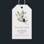 Grüne Olive Branch Hochzeitstipps Geschenkanhänger<br><div class="desc">Tags der Olive Branch Gastgeschenk Hochzeit mit Aquarellbildern. Entsprechende Artikel in unserem Shop Cava Party Design</div>