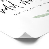 Grüne Olive Branch Welcome Brautparty Sign Poster (Ecke)