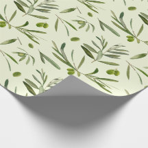 Grüne Olive Branchen mit Aquarellfarbe