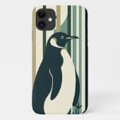 Grüne Olive Cream Pinguin Illustrationswald Case-Mate iPhone Hülle (Rückseite)