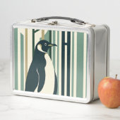 Grüne Olive Cream Pinguin Illustrationswald Metall Brotdose (Beispiel)