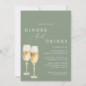 Grüne Olive | Extravaganter Champagner zum Geburts Einladung (Vorderseite)