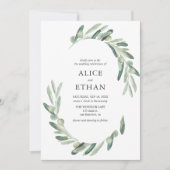 Grüne Olive Hochzeit Einladung (Vorderseite)
