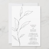 Grüne Olive Leaf Branch Einfache Engagement Partei Einladung (Vorderseite)