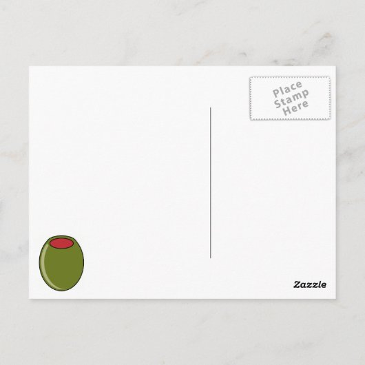 Grüne Olive Postkarte (Rückseite)