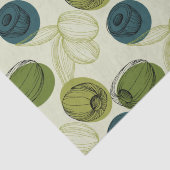 Grüne Olive Sketch Zeichnend Muster Decoupage Seidenpapier (Detail)