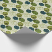 Grüne Olive Sketch Zeichnend Muster Geschenkpapier (Ecke)