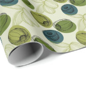 Grüne Olive Sketch Zeichnend Muster Geschenkpapier (Rolleneckpunkt)