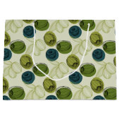 Grüne Olive Sketch Zeichnend Muster Große Geschenktüte (Vorderseite)