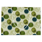 Grüne Olive Sketch Zeichnend Muster Große Geschenktüte (Rückseite)