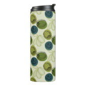 Grüne Olive Sketch Zeichnend Muster Thermosbecher (Nach links gedreht)