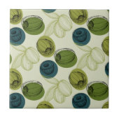 Grüne Olive Sketch Zeichnend Musterküche Fliese (Vorderseite)