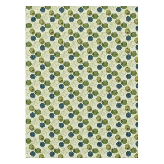 Grüne Olive Sketch Zeichnend Musterküche Tischdecke (Vorderseite)