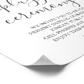 Grüne Olive Unplugged Wedding Sign Poster (Ecke)