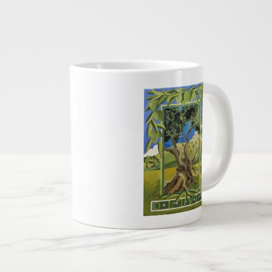 Grüne Oliven 2014 Jumbo-Tasse (Vorderseite Rechts)