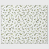 Grüne Oliven Aquarell Geschenkpapier (Flach)