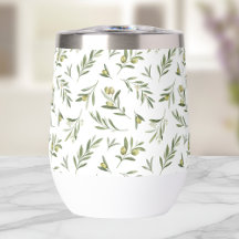 Grüne Oliven Aquarell Thermo