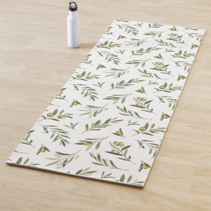 Grüne Oliven Aquarell Yogamatte