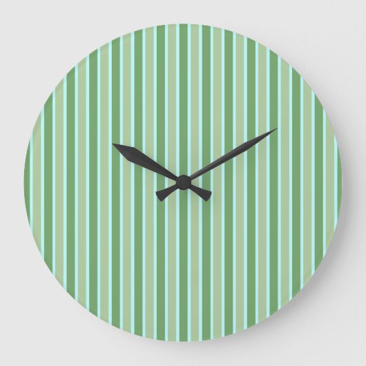 Grüne Oliven-blauer Streifen-Wanduhr Große Wanduhr (Vorderseite)